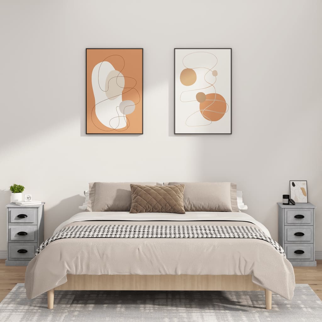 Nachtkastje 39x39x67 cm bewerkt hout betongrijs Nachtkastjes | Creëer jouw Trendy Thuis | Gratis bezorgd & Retour | Trendy.nl