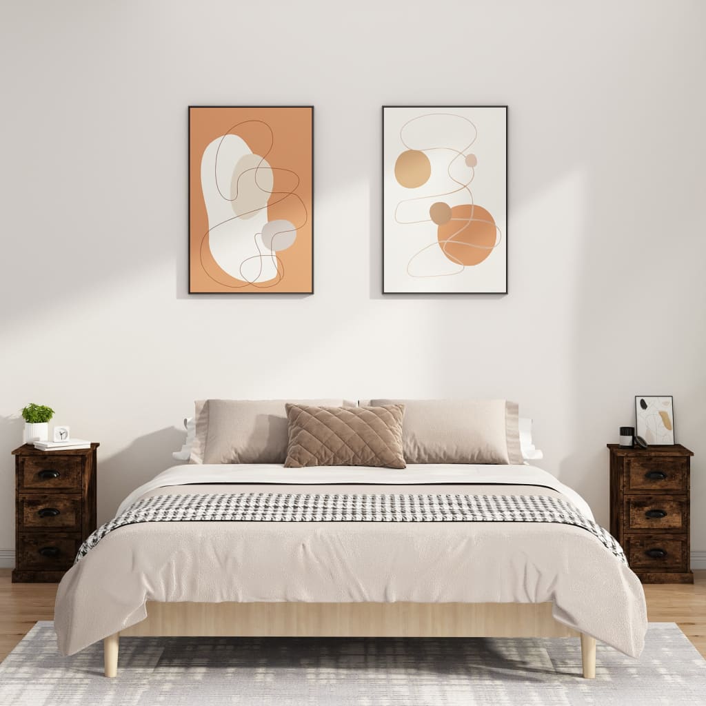 Nachtkastje 39x39x67 cm bewerkt hout gerookt eikenkleurig Nachtkastjes | Creëer jouw Trendy Thuis | Gratis bezorgd & Retour | Trendy.nl