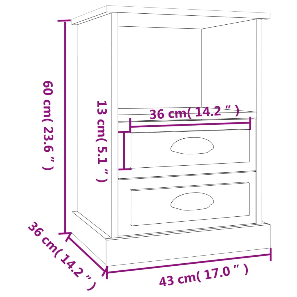 Nachtkastje 43x36x60 cm hoogglans wit Nachtkastjes | Creëer jouw Trendy Thuis | Gratis bezorgd & Retour | Trendy.nl