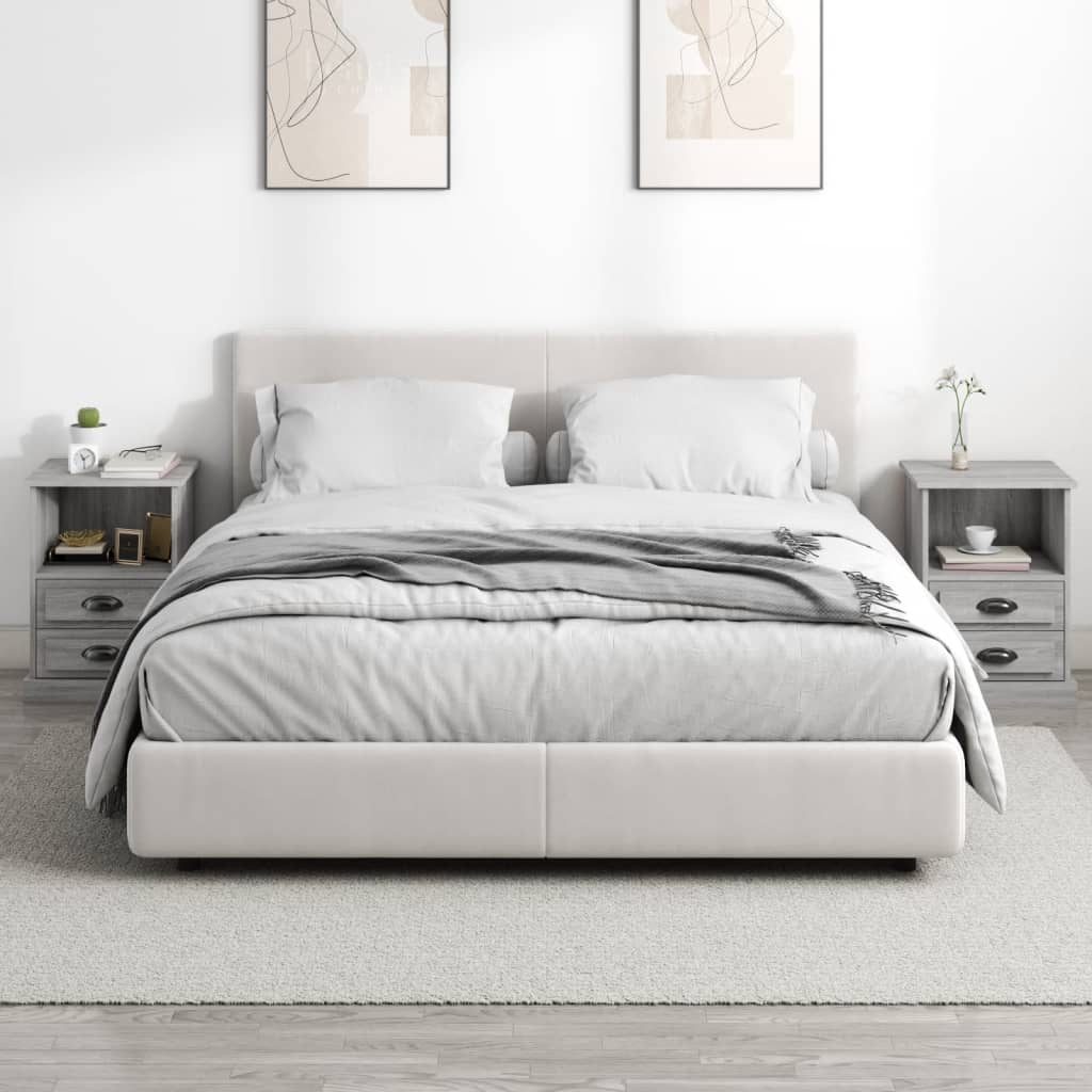 Nachtkastjes 2 st 43x36x60 cm grijs sonoma eikenkleurig Nachtkastjes | Creëer jouw Trendy Thuis | Gratis bezorgd & Retour | Trendy.nl