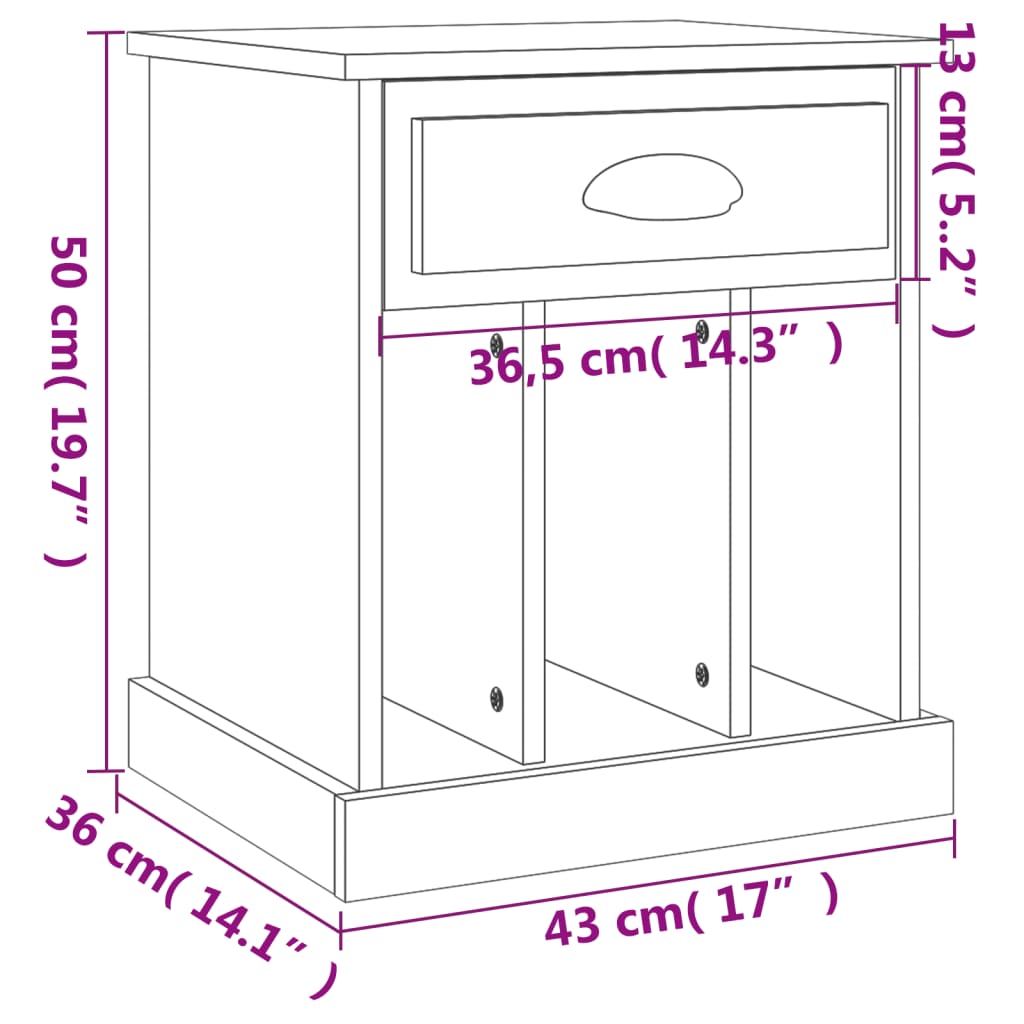 Nachtkastje 43x36x50 cm wit Nachtkastjes | Creëer jouw Trendy Thuis | Gratis bezorgd & Retour | Trendy.nl