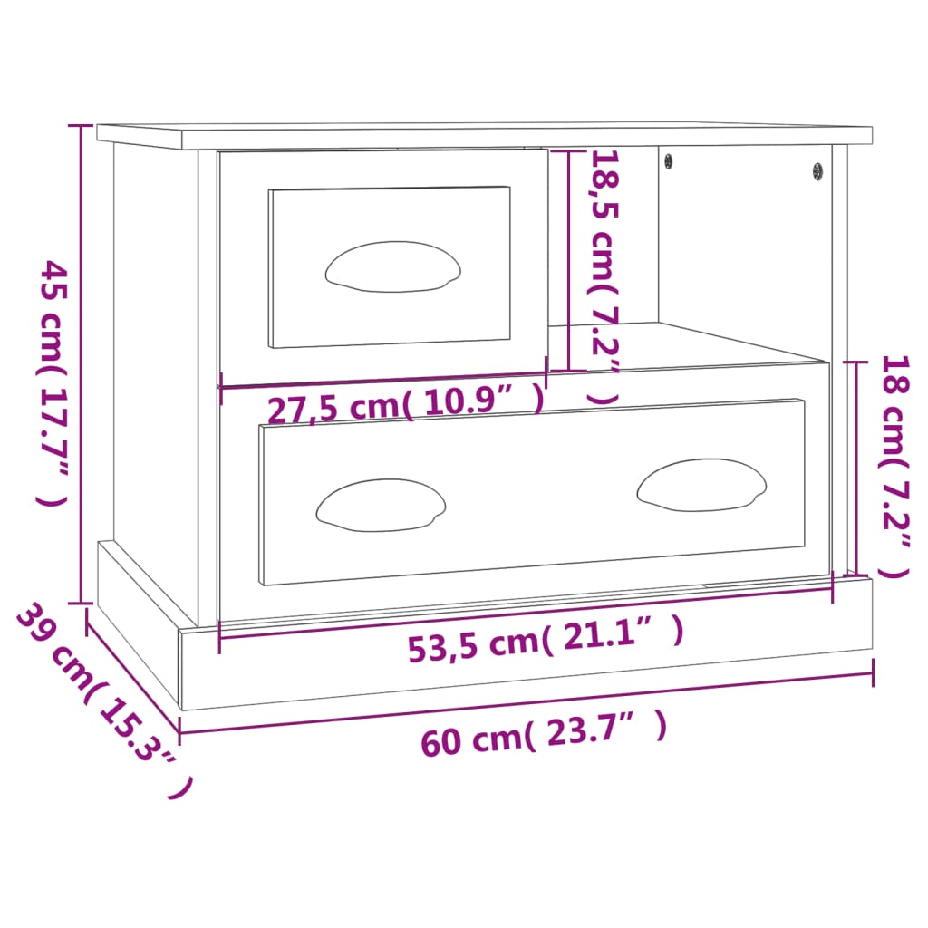 Nachtkastje 60x39x45 cm betongrijs Nachtkastjes | Creëer jouw Trendy Thuis | Gratis bezorgd & Retour | Trendy.nl