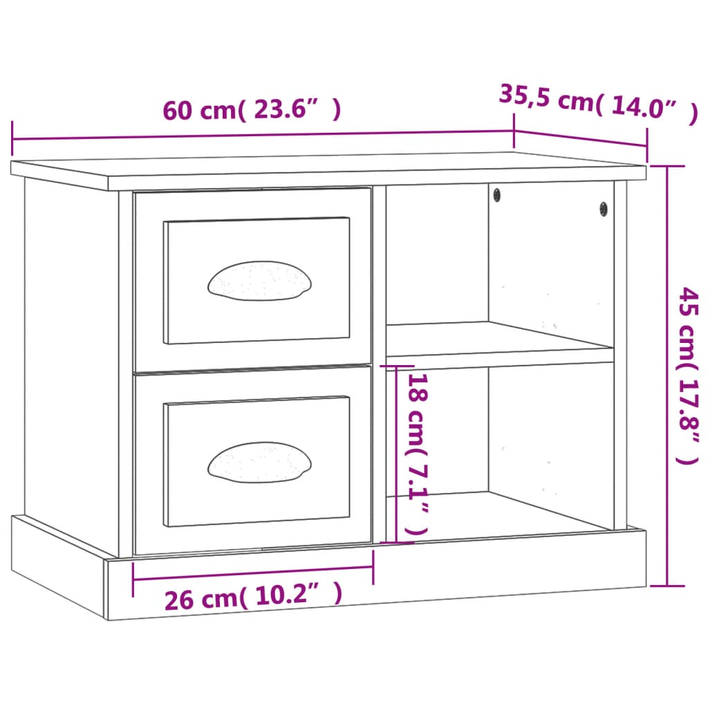 Nachtkastje 60x35,5x45 cm wit Nachtkastjes | Creëer jouw Trendy Thuis | Gratis bezorgd & Retour | Trendy.nl