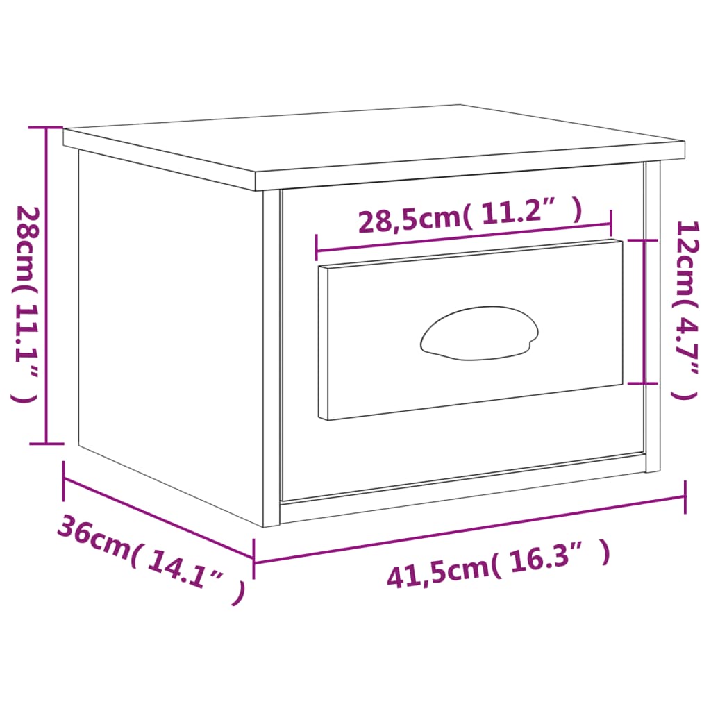 Nachtkastje wandgemonteerd 41,5x36x28 cm wit Nachtkastjes | Creëer jouw Trendy Thuis | Gratis bezorgd & Retour | Trendy.nl