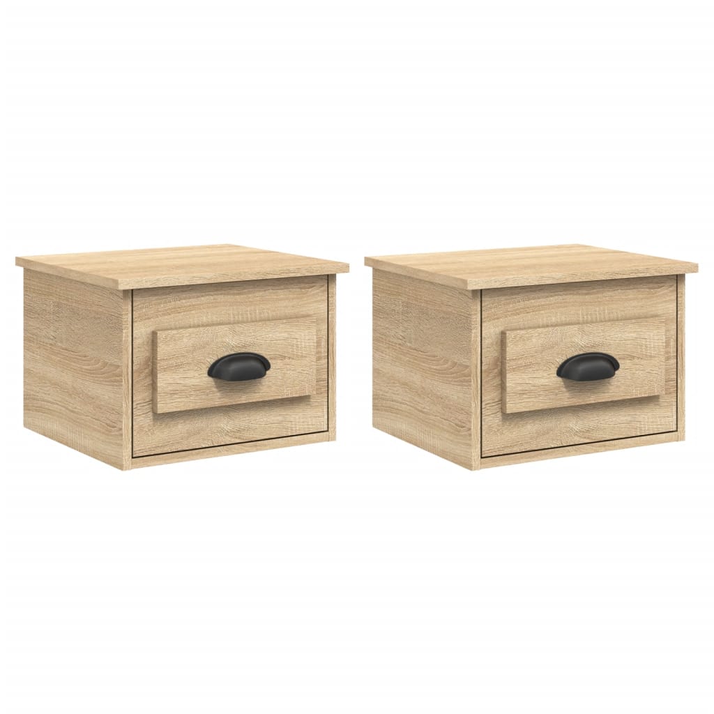 Nachtkastjes 2 st wandgemonteerd 41,5x36x28 cm sonoma eiken Nachtkastjes | Creëer jouw Trendy Thuis | Gratis bezorgd & Retour | Trendy.nl