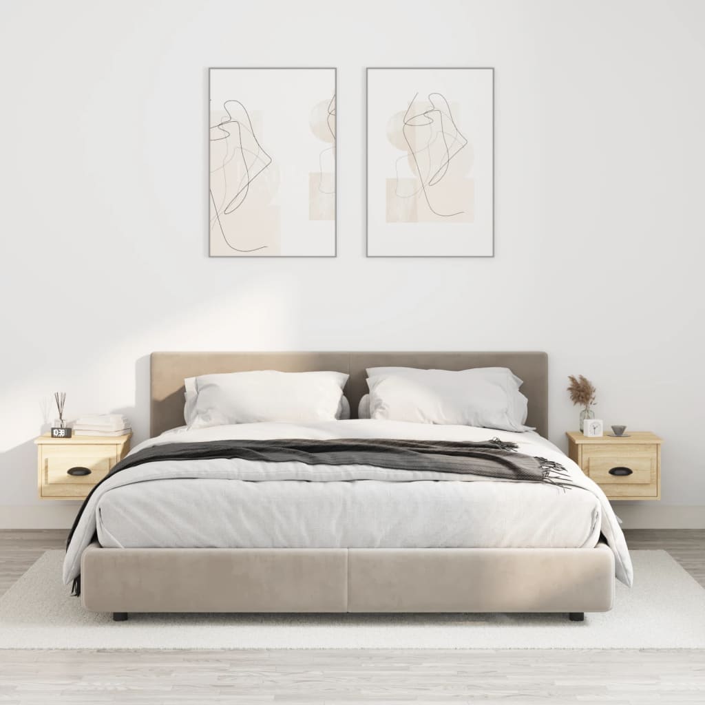 Nachtkastjes 2 st wandgemonteerd 41,5x36x28 cm sonoma eiken Nachtkastjes | Creëer jouw Trendy Thuis | Gratis bezorgd & Retour | Trendy.nl