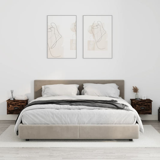 Nachtkastjes 2 st wandgemonteerd 41,5x36x28 cm gerookt eiken Nachtkastjes | Creëer jouw Trendy Thuis | Gratis bezorgd & Retour | Trendy.nl