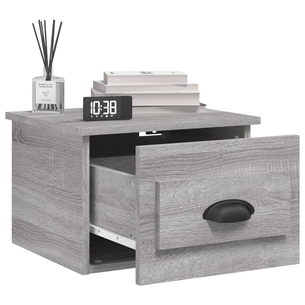 Nachtkastjes 2 st wandgemonteerd 41,5x36x28 cm grijs sonoma Nachtkastjes | Creëer jouw Trendy Thuis | Gratis bezorgd & Retour | Trendy.nl