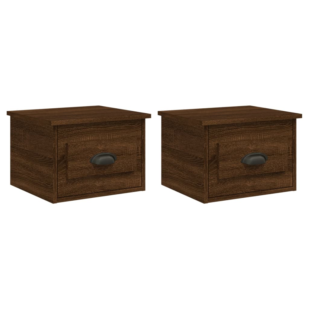 Nachtkastjes 2 st wandgemonteerd 41,5x36x28 cm bruin eikenkleur Nachtkastjes | Creëer jouw Trendy Thuis | Gratis bezorgd & Retour | Trendy.nl