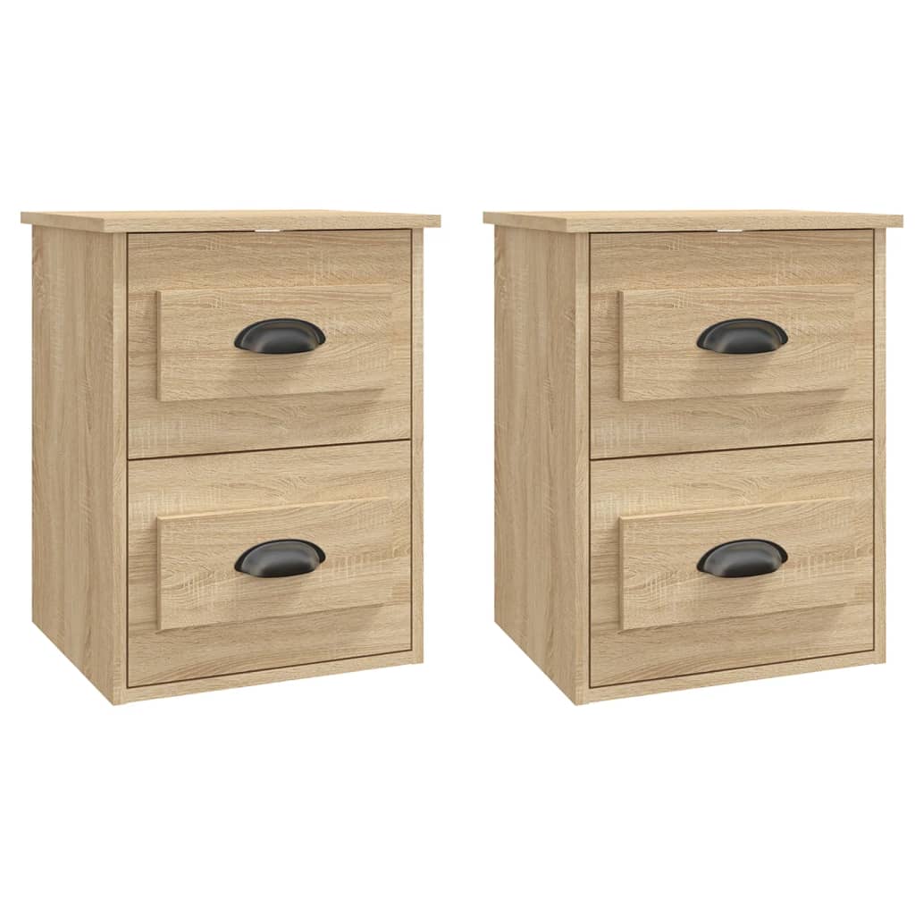 Nachtkastjes 2 st wandgemonteerd 41,5x36x53 cm sonoma eiken Nachtkastjes | Creëer jouw Trendy Thuis | Gratis bezorgd & Retour | Trendy.nl