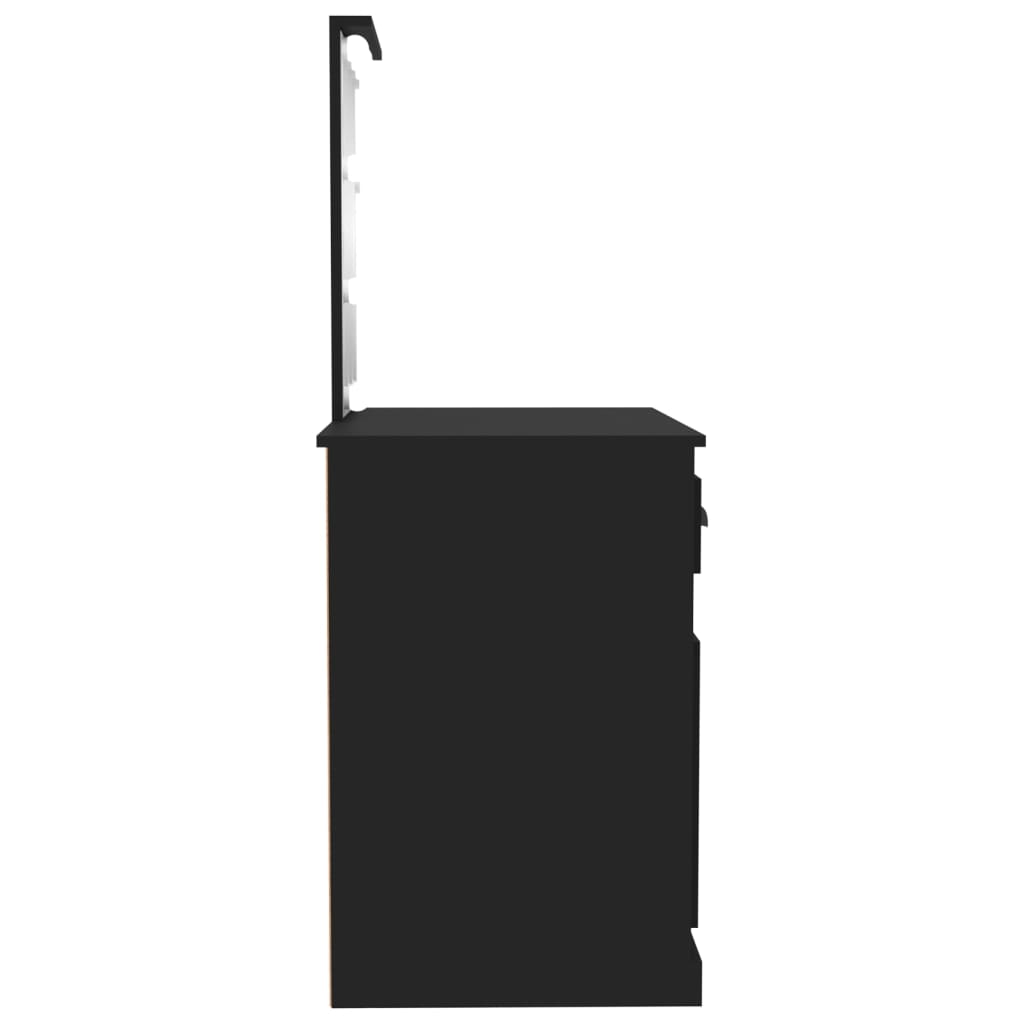 "Stijlvolle Zwarte Kaptafel met LED Verlichting - Luxueus design van hoogwaardig bewerkt hout - Afmetingen van 90x50x132,5 cm" Slaapkamerkaptafels | Creëer jouw Trendy Thuis | Gratis bezorgd & Retour | Trendy.nl