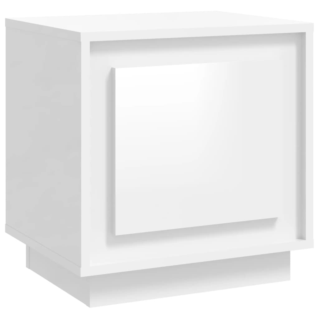 Nachtkastje 44x35x45 cm bewerkt hout hoogglans wit Nachtkastjes | Creëer jouw Trendy Thuis | Gratis bezorgd & Retour | Trendy.nl