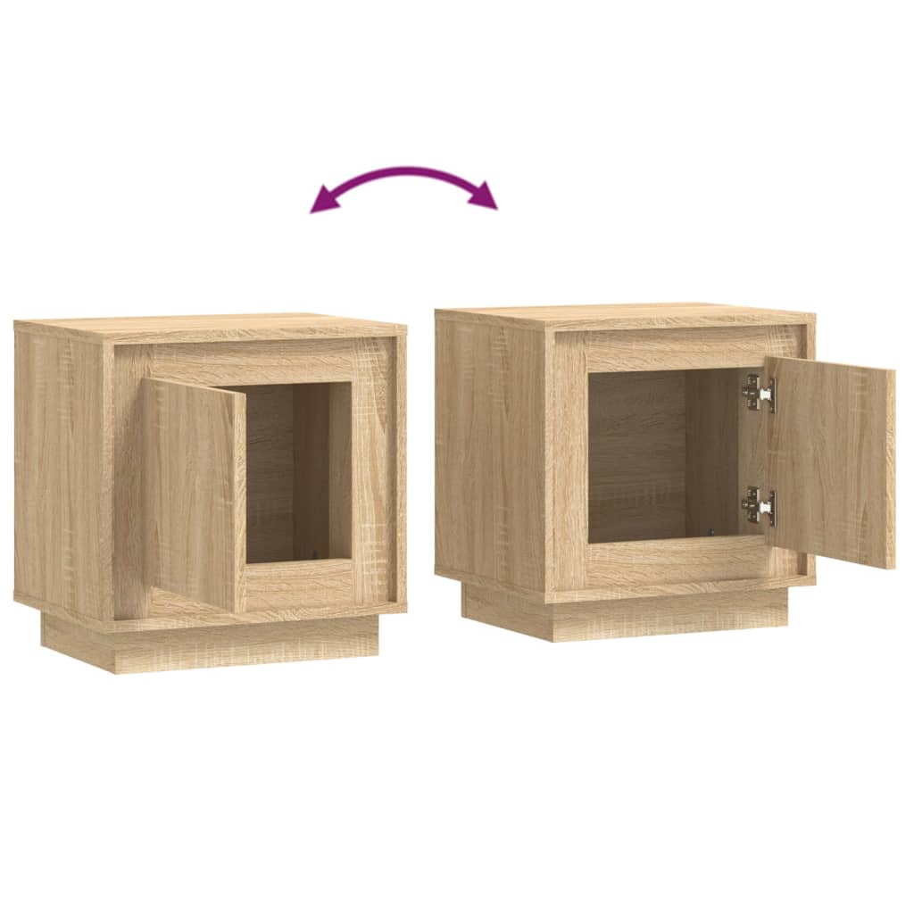 Nachtkastjes 2 st 44x35x45 cm bewerkt hout sonoma eikenkleurig Nachtkastjes | Creëer jouw Trendy Thuis | Gratis bezorgd & Retour | Trendy.nl