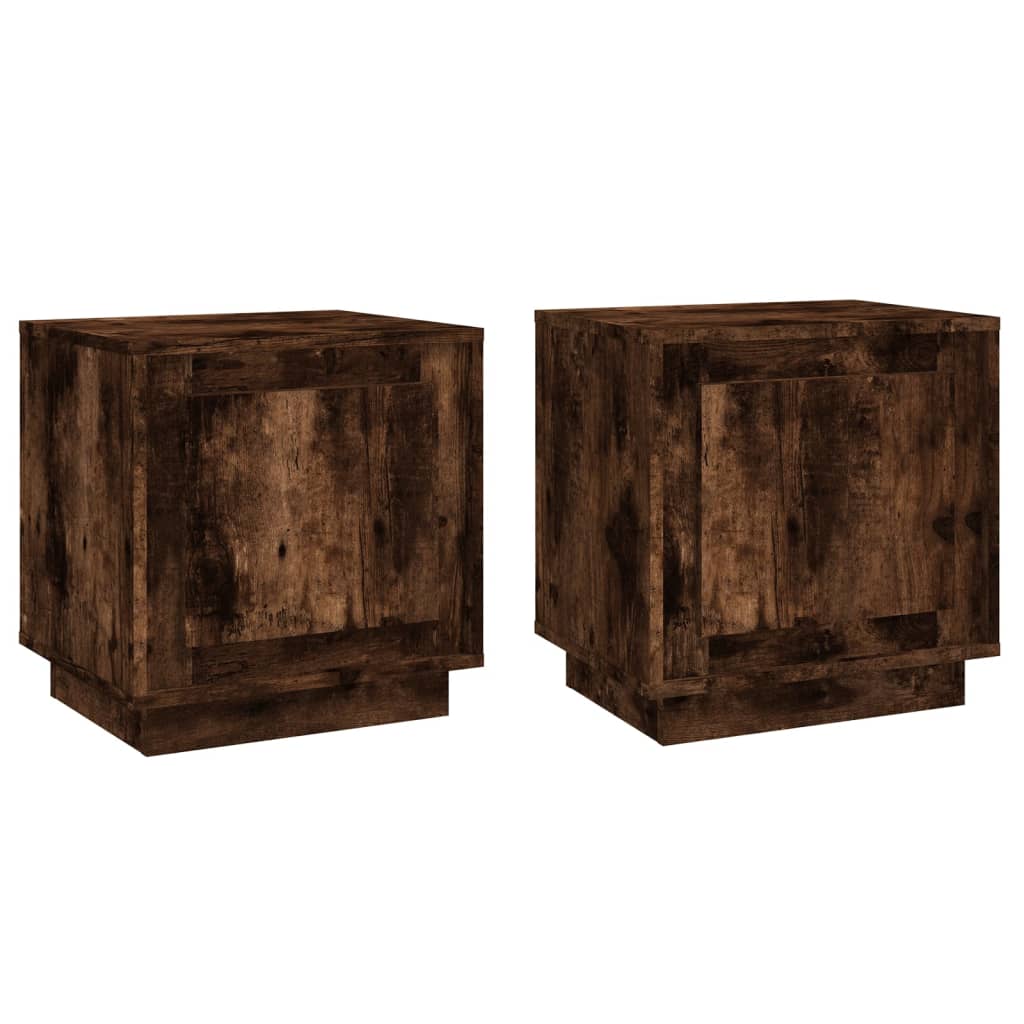 Nachtkastjes 2 st 44x35x45 cm bewerkt hout gerookt eikenkleurig Nachtkastjes | Creëer jouw Trendy Thuis | Gratis bezorgd & Retour | Trendy.nl