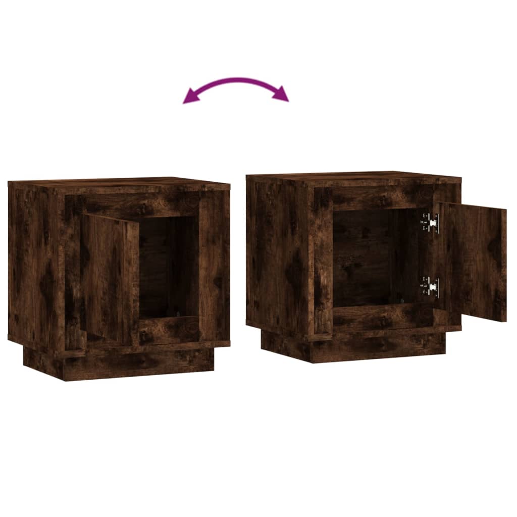 Nachtkastjes 2 st 44x35x45 cm bewerkt hout gerookt eikenkleurig Nachtkastjes | Creëer jouw Trendy Thuis | Gratis bezorgd & Retour | Trendy.nl