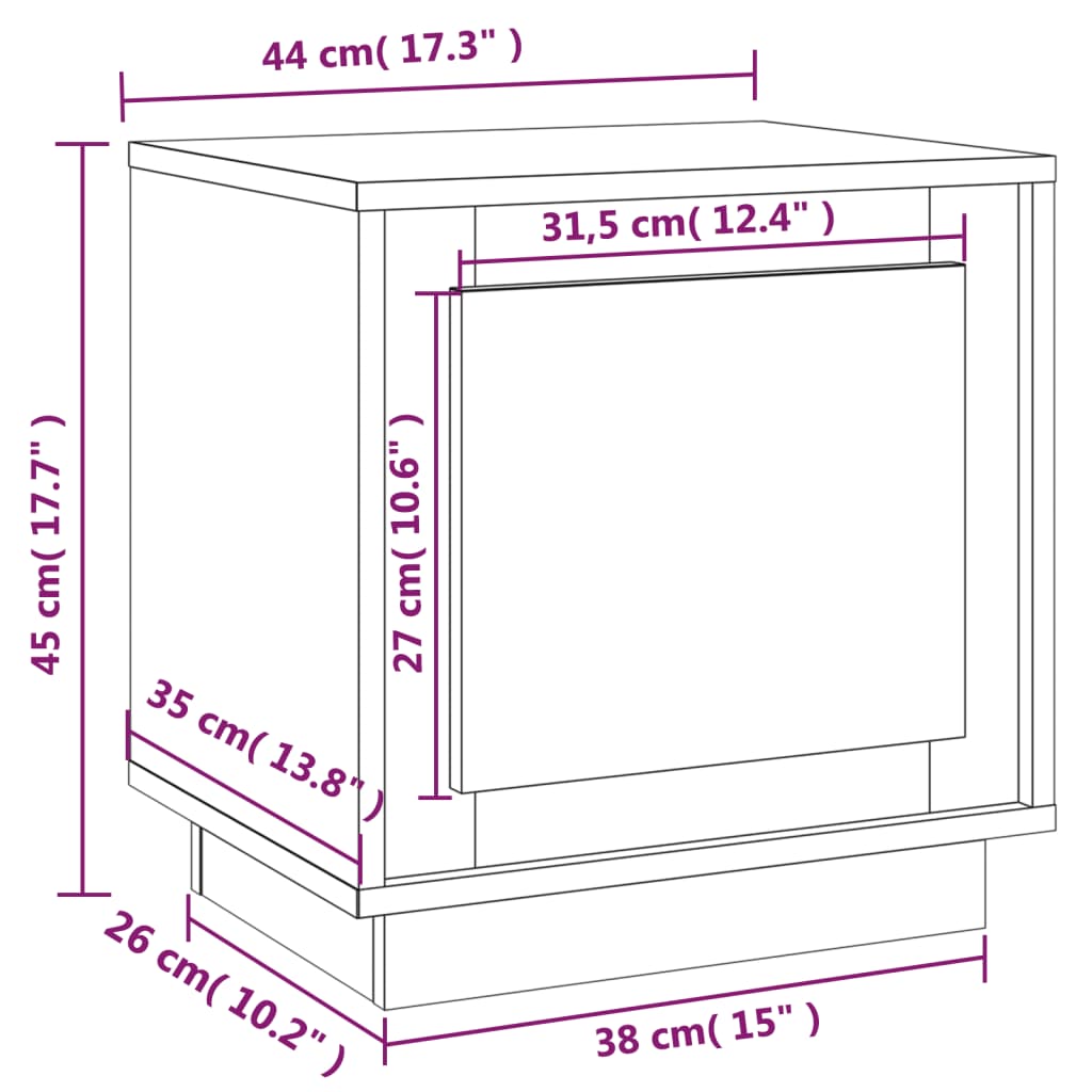 Nachtkastje 44x35x45 cm bewerkt hout grijs sonoma eikenkleurig Nachtkastjes | Creëer jouw Trendy Thuis | Gratis bezorgd & Retour | Trendy.nl