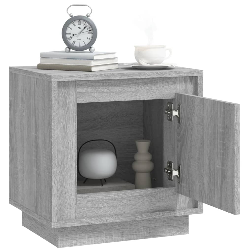 Nachtkastjes 2 st 44x35x45 cm bewerkt hout grijs sonoma eiken Nachtkastjes | Creëer jouw Trendy Thuis | Gratis bezorgd & Retour | Trendy.nl