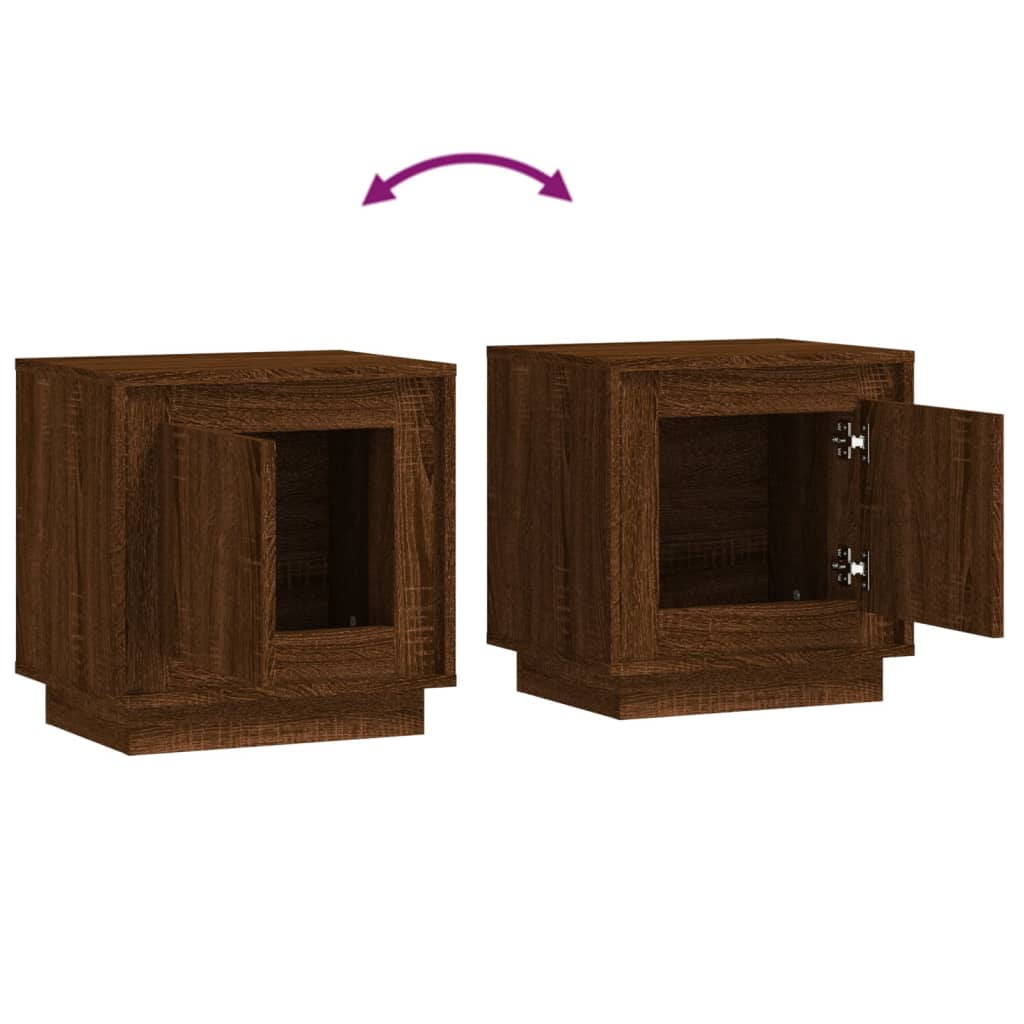 Nachtkastje 44x35x45 cm bewerkt hout bruin eikenkleur Nachtkastjes | Creëer jouw Trendy Thuis | Gratis bezorgd & Retour | Trendy.nl