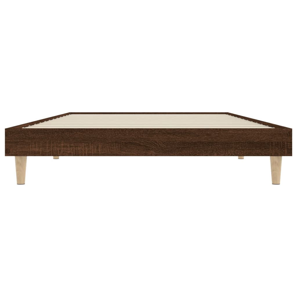 Bedframe bewerkt hout bruin eikenkleur 90x190 cm Bedden & bedframes | Creëer jouw Trendy Thuis | Gratis bezorgd & Retour | Trendy.nl