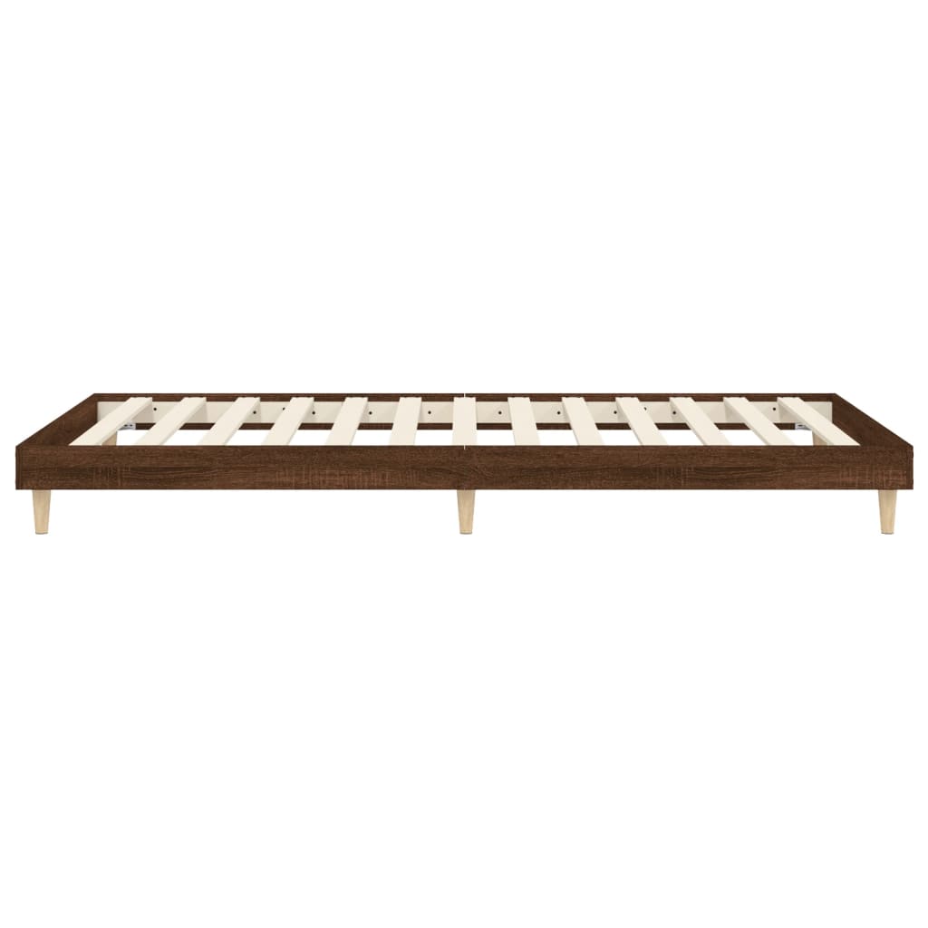 Bedframe bewerkt hout bruin eikenkleur 90x190 cm Bedden & bedframes | Creëer jouw Trendy Thuis | Gratis bezorgd & Retour | Trendy.nl