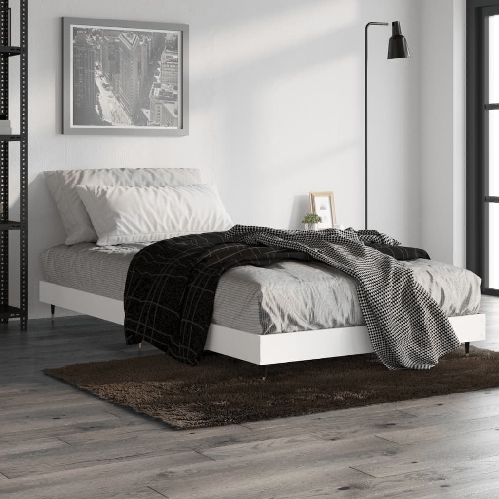 Bedframe bewerkt hout wit 90x200 cm Bedden & bedframes | Creëer jouw Trendy Thuis | Gratis bezorgd & Retour | Trendy.nl