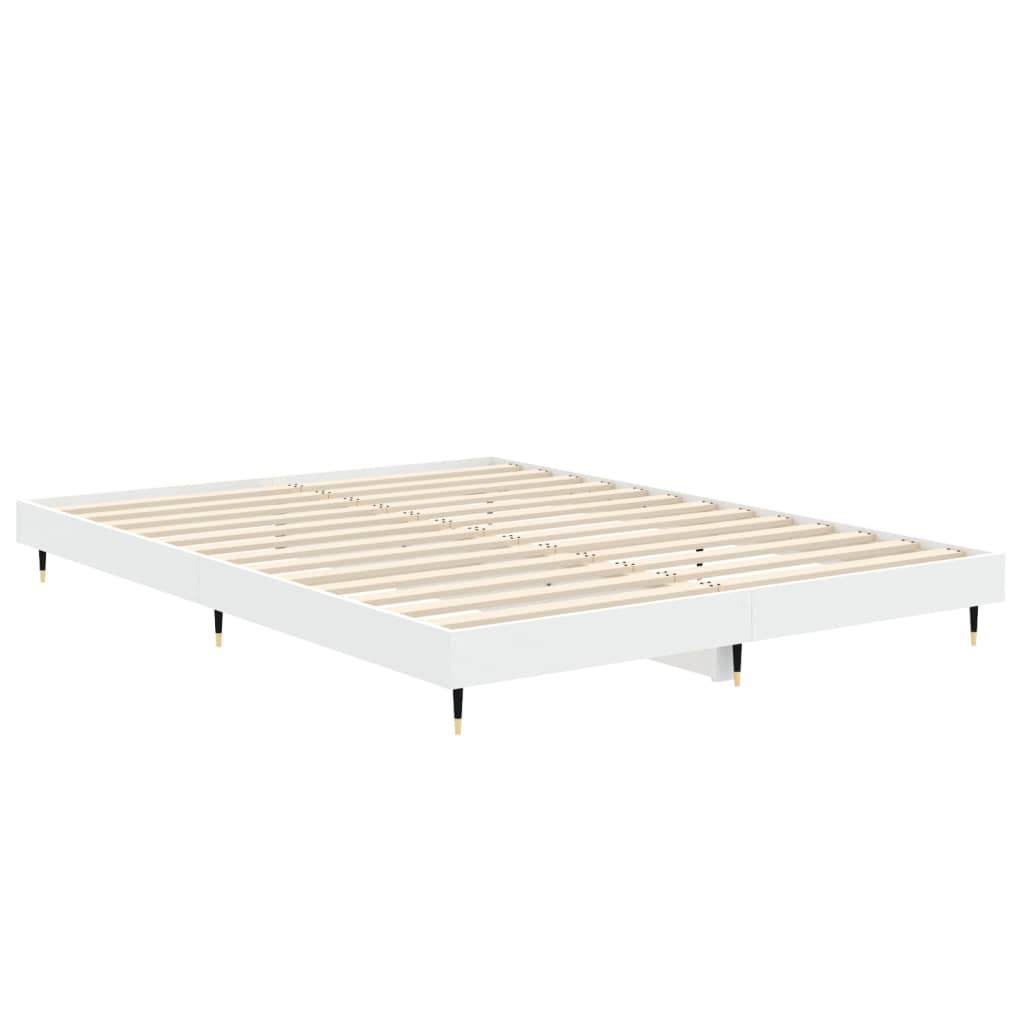 Bedframe LED massief hout wit 140x190 cm Bedden & bedframes | Creëer jouw Trendy Thuis | Gratis bezorgd & Retour | Trendy.nl