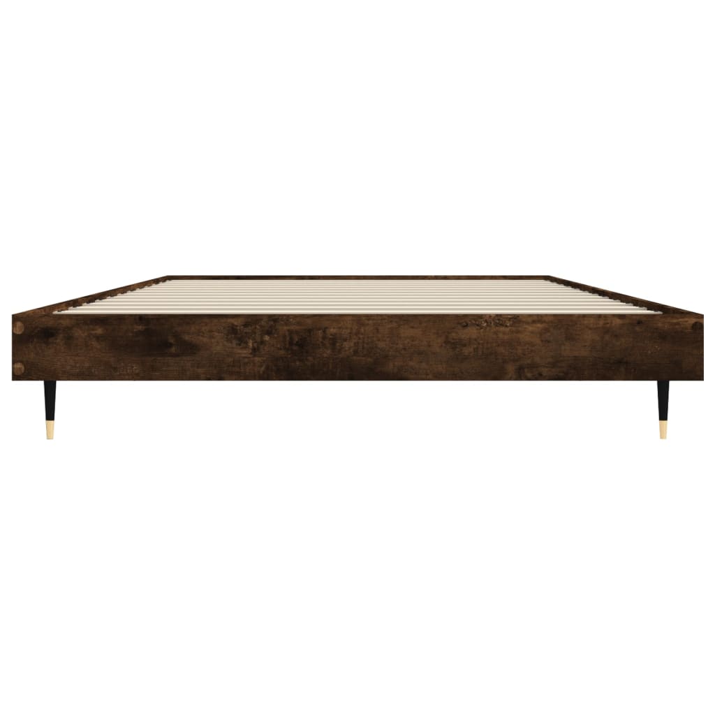 Bedframe bewerkt hout gerookt eikenkleurig 90x190 cm Bedden & bedframes | Creëer jouw Trendy Thuis | Gratis bezorgd & Retour | Trendy.nl