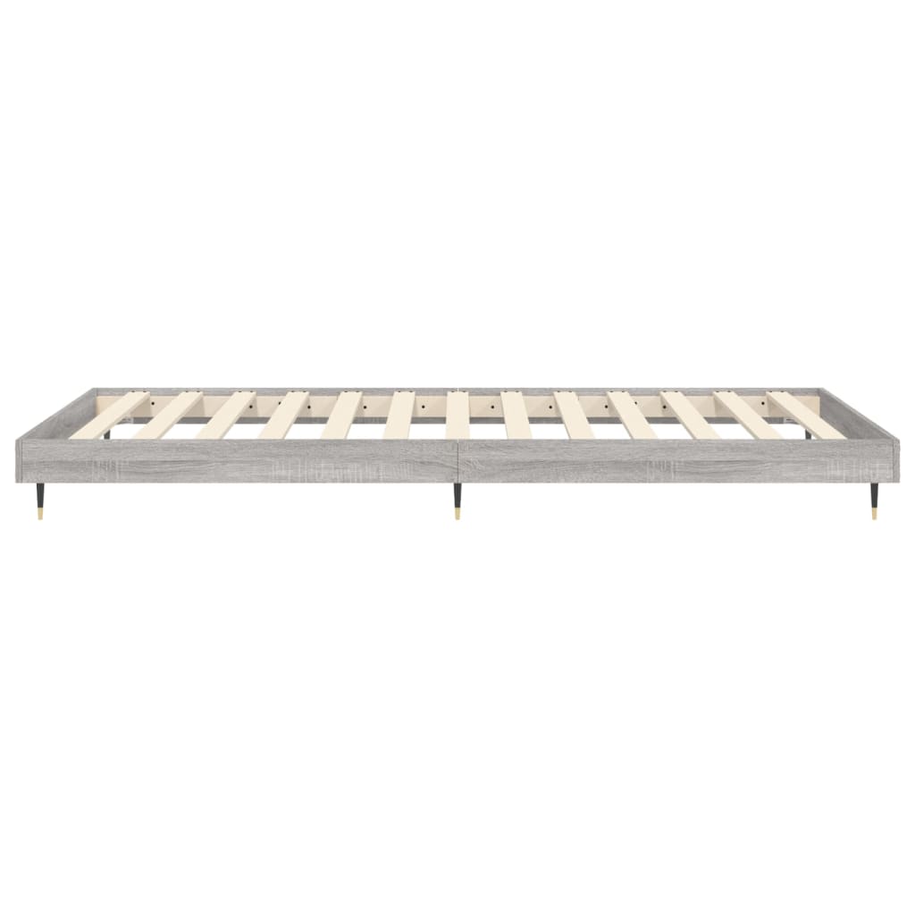 Bedframe bewerkt hout grijs sonoma eikenkleurig 90x190 cm Bedden & bedframes | Creëer jouw Trendy Thuis | Gratis bezorgd & Retour | Trendy.nl