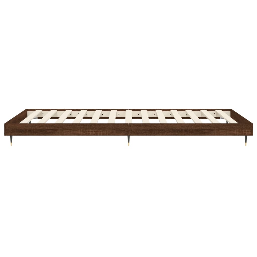 Bedframe bewerkt hout bruin eikenkleur 90x190 cm Bedden & bedframes | Creëer jouw Trendy Thuis | Gratis bezorgd & Retour | Trendy.nl