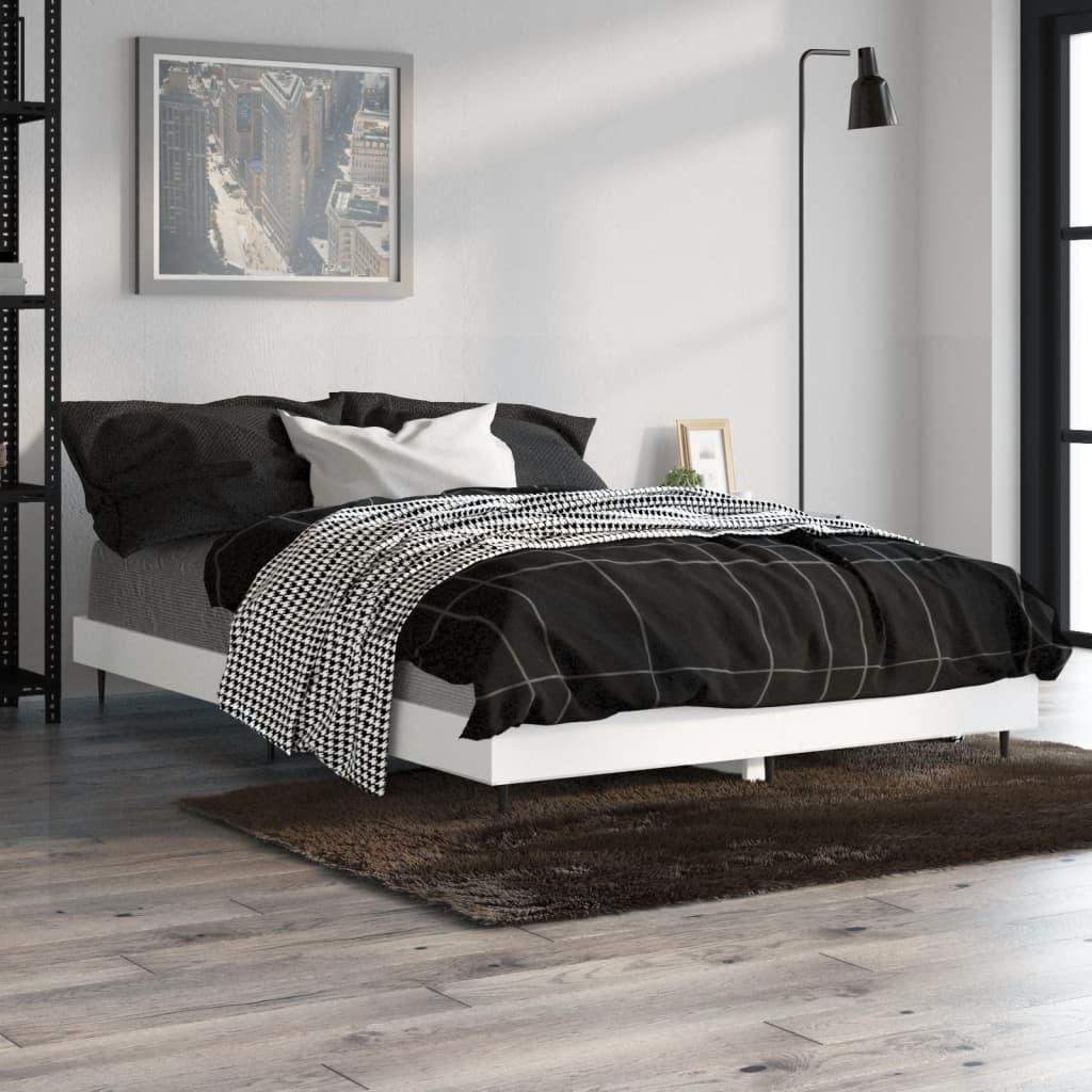 Bedframe bewerkt hout wit 120x190 cm Bedden & bedframes | Creëer jouw Trendy Thuis | Gratis bezorgd & Retour | Trendy.nl