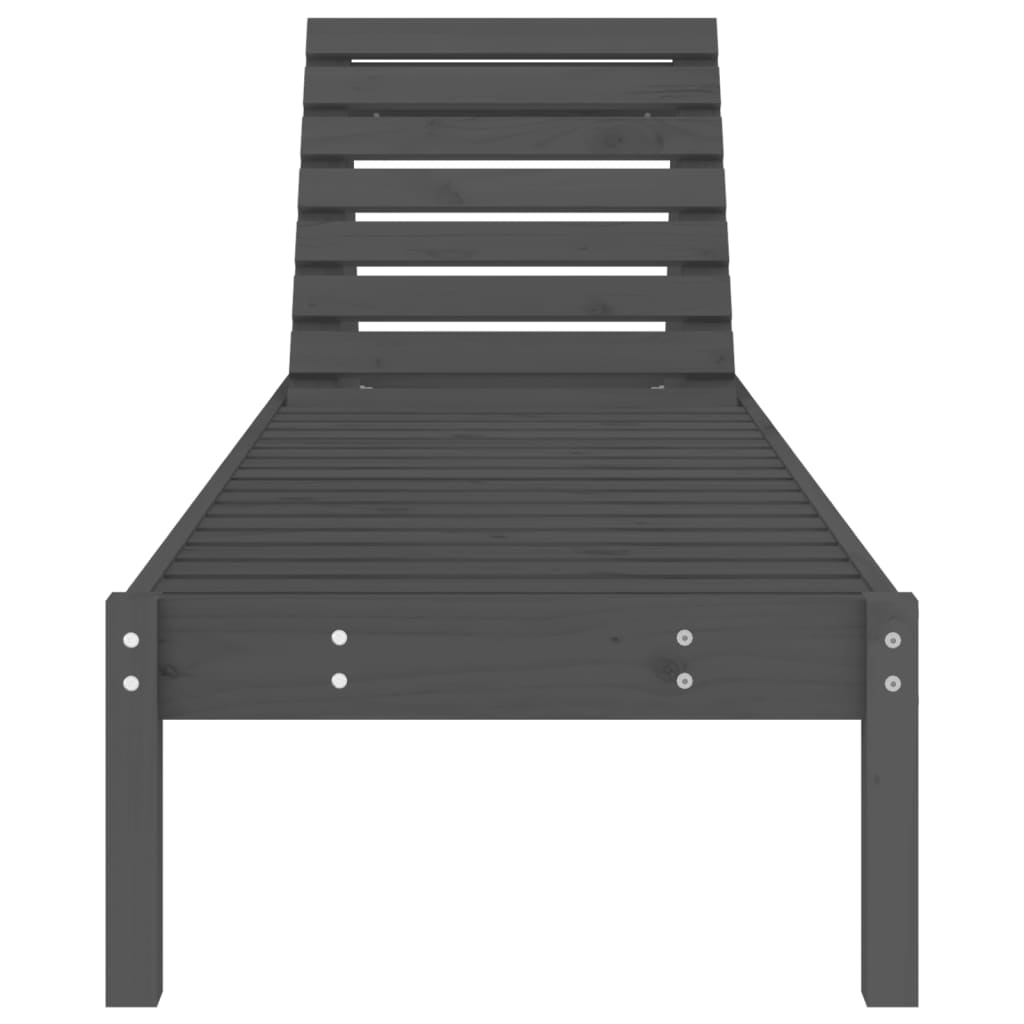 Ligstoel 199,5x60x74 cm massief grenenhout grijs Ligstoelen | Creëer jouw Trendy Thuis | Gratis bezorgd & Retour | Trendy.nl