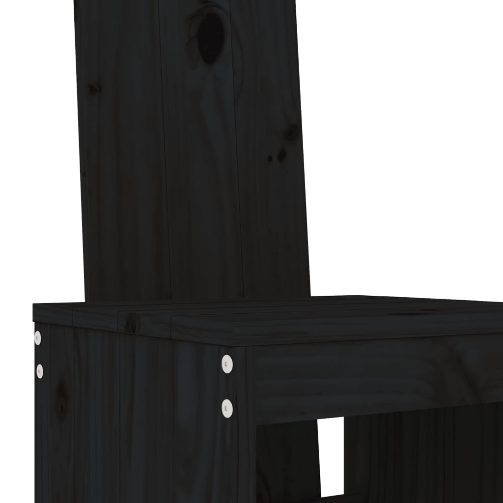 Barkrukken 2 st 40x42x120 cm massief grenenhout zwart Tuinstoelen | Creëer jouw Trendy Thuis | Gratis bezorgd & Retour | Trendy.nl