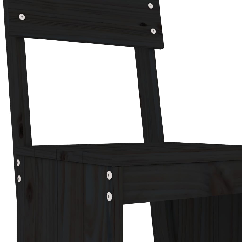 Barkrukken 2 st 40x48,5x115,5 cm massief grenenhout zwart Tuinstoelen | Creëer jouw Trendy Thuis | Gratis bezorgd & Retour | Trendy.nl