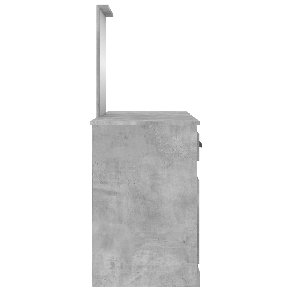 Trendy betongrijze kaptafel met spiegel - modern design, afmeting 130x50x132,5 cm Slaapkamerkaptafels | Creëer jouw Trendy Thuis | Gratis bezorgd & Retour | Trendy.nl