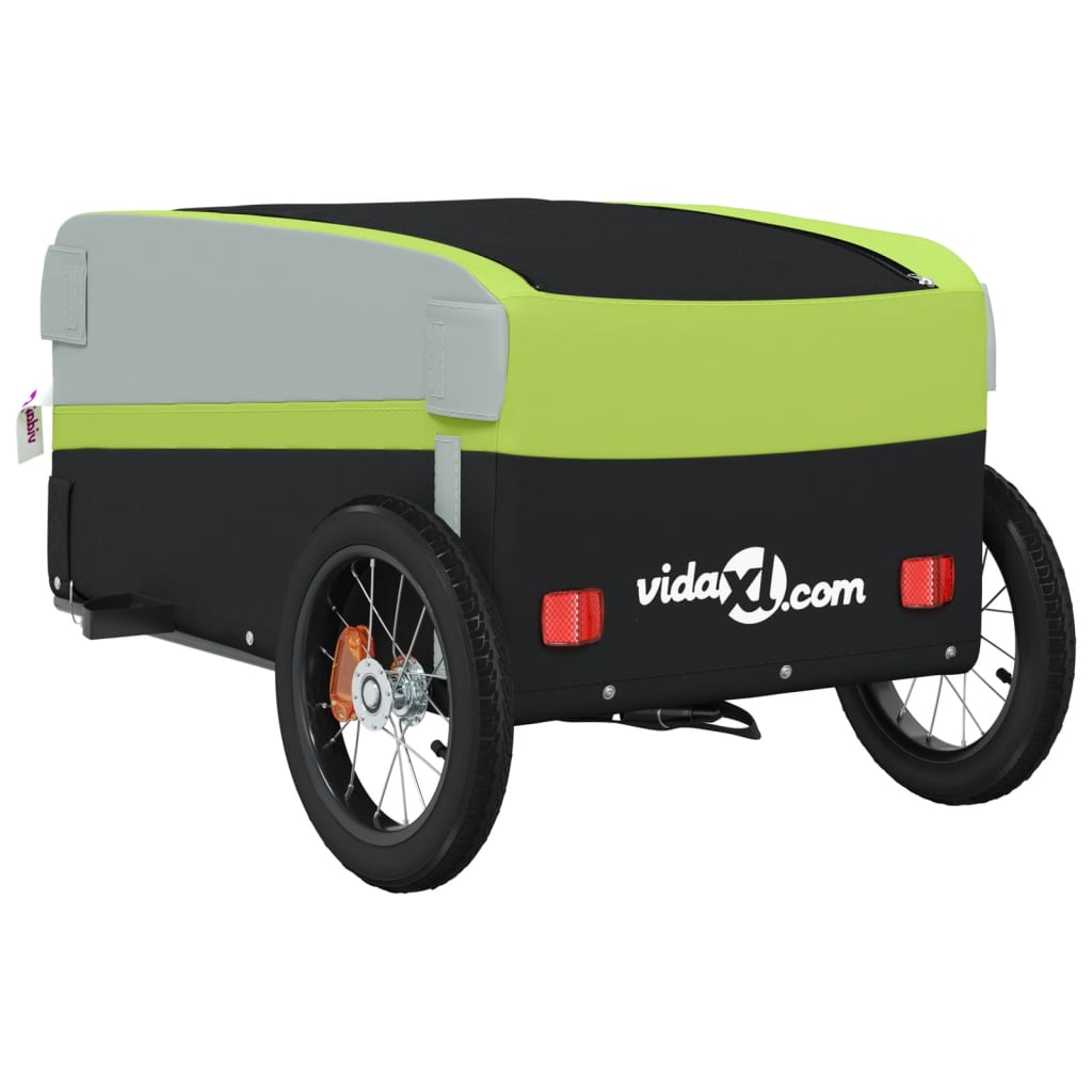 Fietskar 30 kg ijzer zwart en groen Fietstrailers | Creëer jouw Trendy Thuis | Gratis bezorgd & Retour | Trendy.nl
