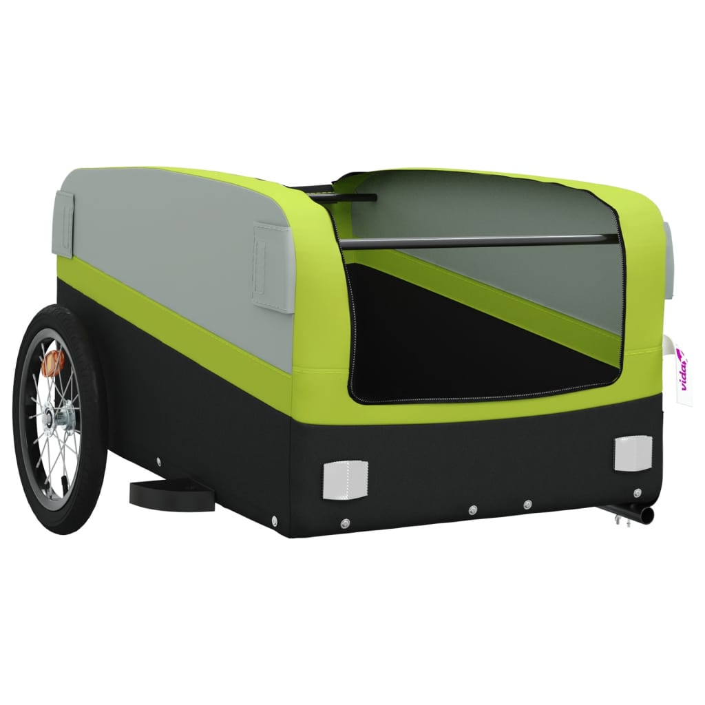Fietstrailer 45 kg ijzer zwart en groen Fietstrailers | Creëer jouw Trendy Thuis | Gratis bezorgd & Retour | Trendy.nl