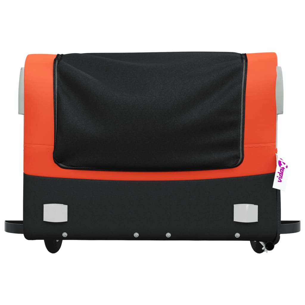 Fietskar 45 kg ijzer zwart en oranje Fietstrailers | Creëer jouw Trendy Thuis | Gratis bezorgd & Retour | Trendy.nl