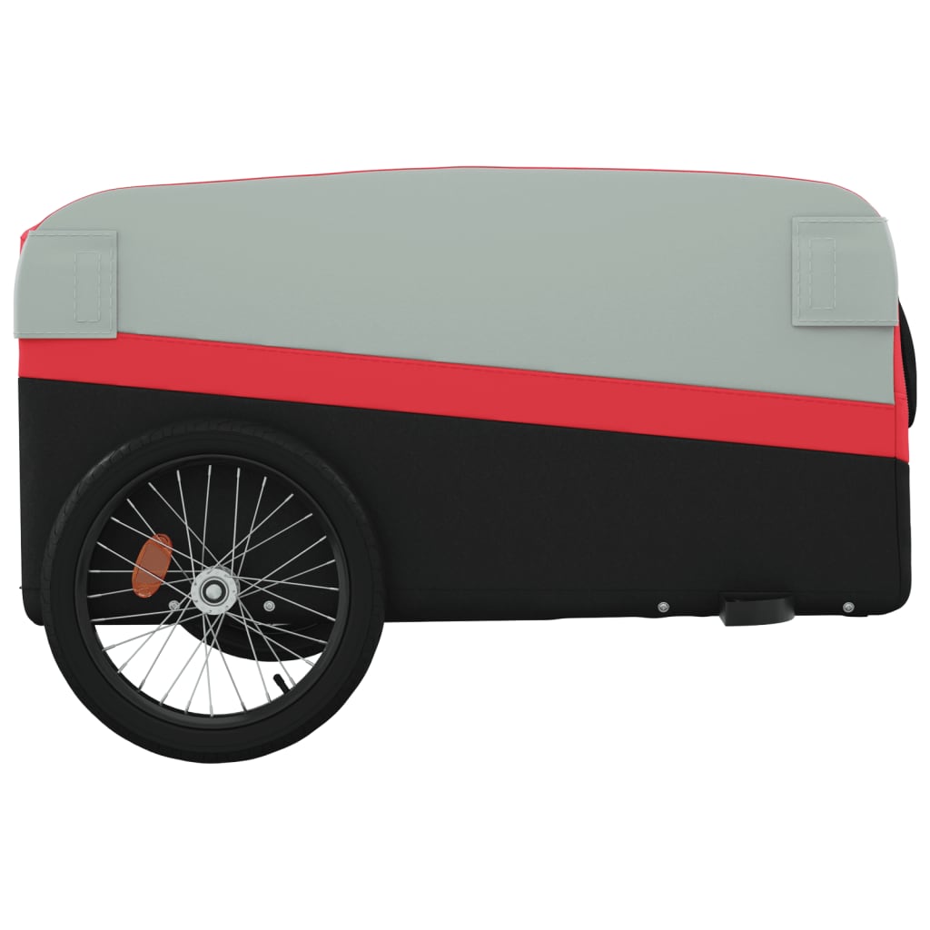 Fietstrailer 45 kg ijzer zwart en rood Fietstrailers | Creëer jouw Trendy Thuis | Gratis bezorgd & Retour | Trendy.nl