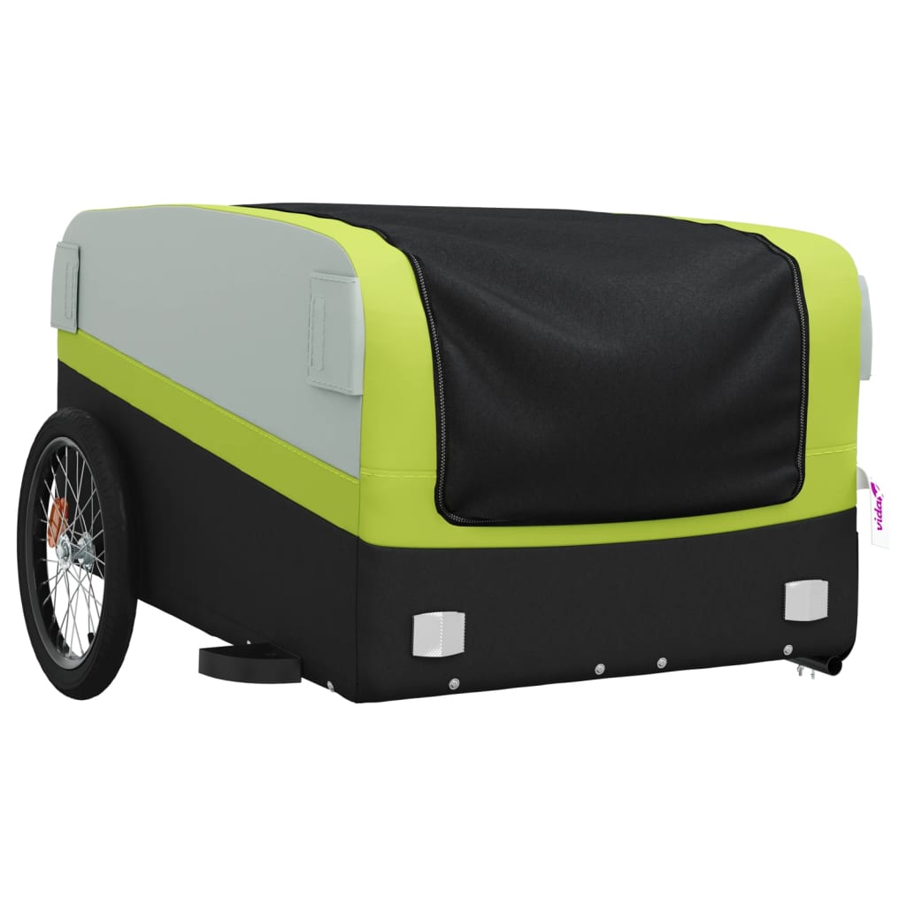Fietskar 45 kg ijzer zwart en groen Fietstrailers | Creëer jouw Trendy Thuis | Gratis bezorgd & Retour | Trendy.nl
