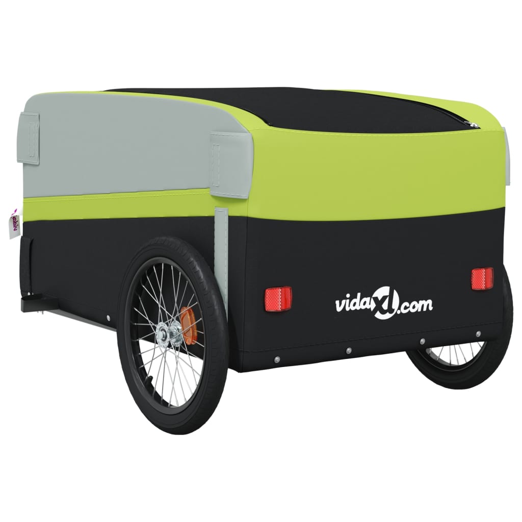 Fietskar 45 kg ijzer zwart en groen Fietstrailers | Creëer jouw Trendy Thuis | Gratis bezorgd & Retour | Trendy.nl