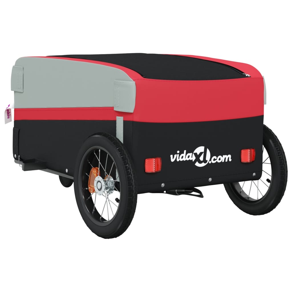 Fietstrailer 30 kg ijzer zwart en rood Fietstrailers | Creëer jouw Trendy Thuis | Gratis bezorgd & Retour | Trendy.nl