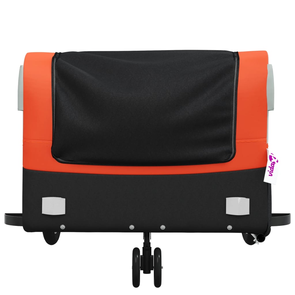 Fietstrailer 45 kg ijzer zwart en oranje Fietstrailers | Creëer jouw Trendy Thuis | Gratis bezorgd & Retour | Trendy.nl