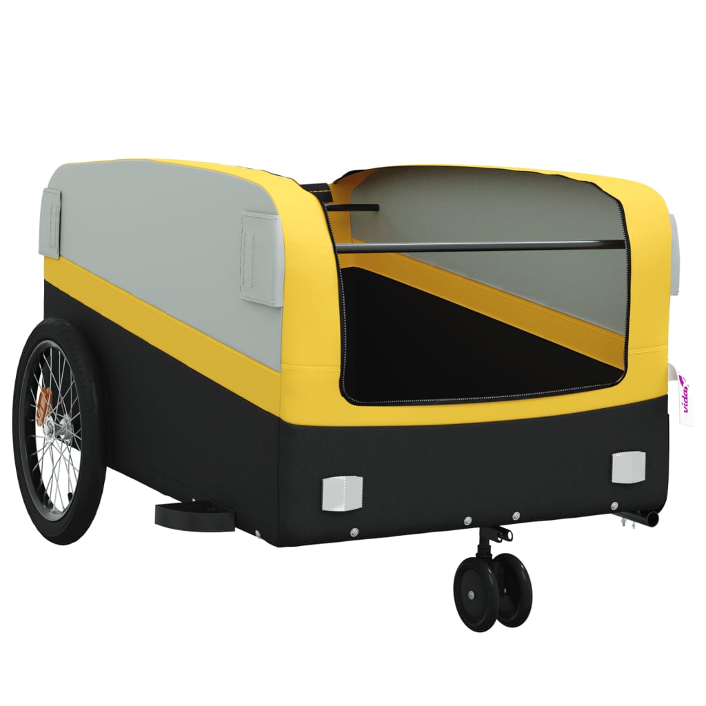 Fietstrailer 45 kg ijzer zwart en geel Fietstrailers | Creëer jouw Trendy Thuis | Gratis bezorgd & Retour | Trendy.nl