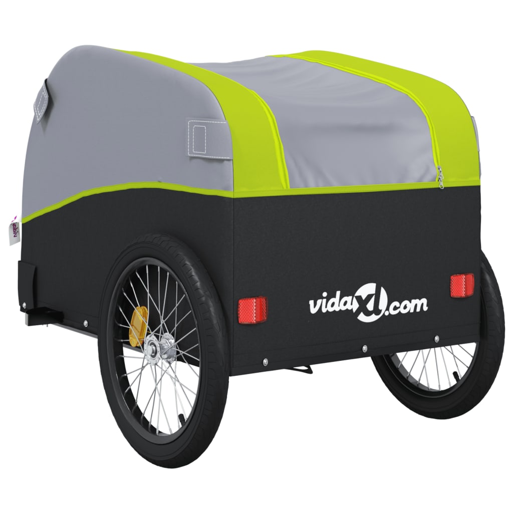 Fietstrailer 30 kg ijzer zwart en groen Fietstrailers | Creëer jouw Trendy Thuis | Gratis bezorgd & Retour | Trendy.nl