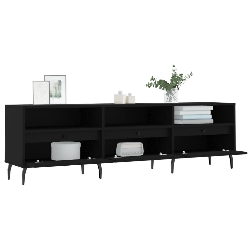 Tv-meubel 150x30x44,5 cm bewerkt hout zwart Tv-meubels | Creëer jouw Trendy Thuis | Gratis bezorgd & Retour | Trendy.nl