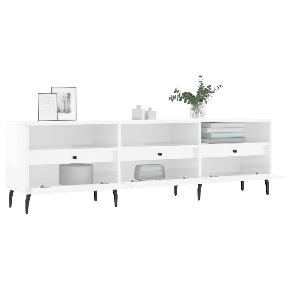 Moderne Tv-meubel van Hoogglans Wit Bewerkt Hout - 150x30x44,5 cm Tv-meubels | Creëer jouw Trendy Thuis | Gratis bezorgd & Retour | Trendy.nl