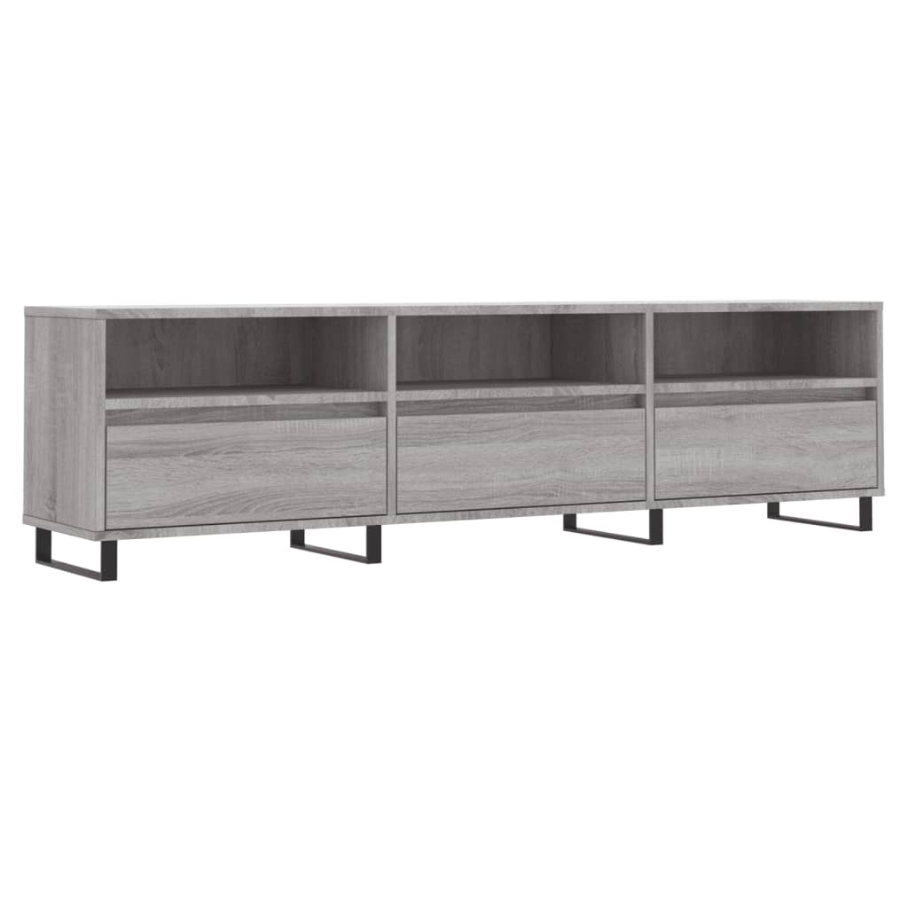 Moderne tv-meubel van bewerkt hout in grijs sonoma eikenkleur - 150x30x44,5 cm Tv-meubels | Creëer jouw Trendy Thuis | Gratis bezorgd & Retour | Trendy.nl