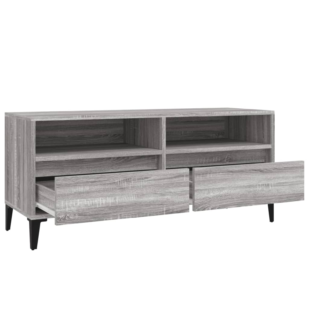 Stijlvol tv-meubel van bewerkt hout in grijs sonoma eikenkleur - 100x34,5x44,5 cm Tv-meubels | Creëer jouw Trendy Thuis | Gratis bezorgd & Retour | Trendy.nl