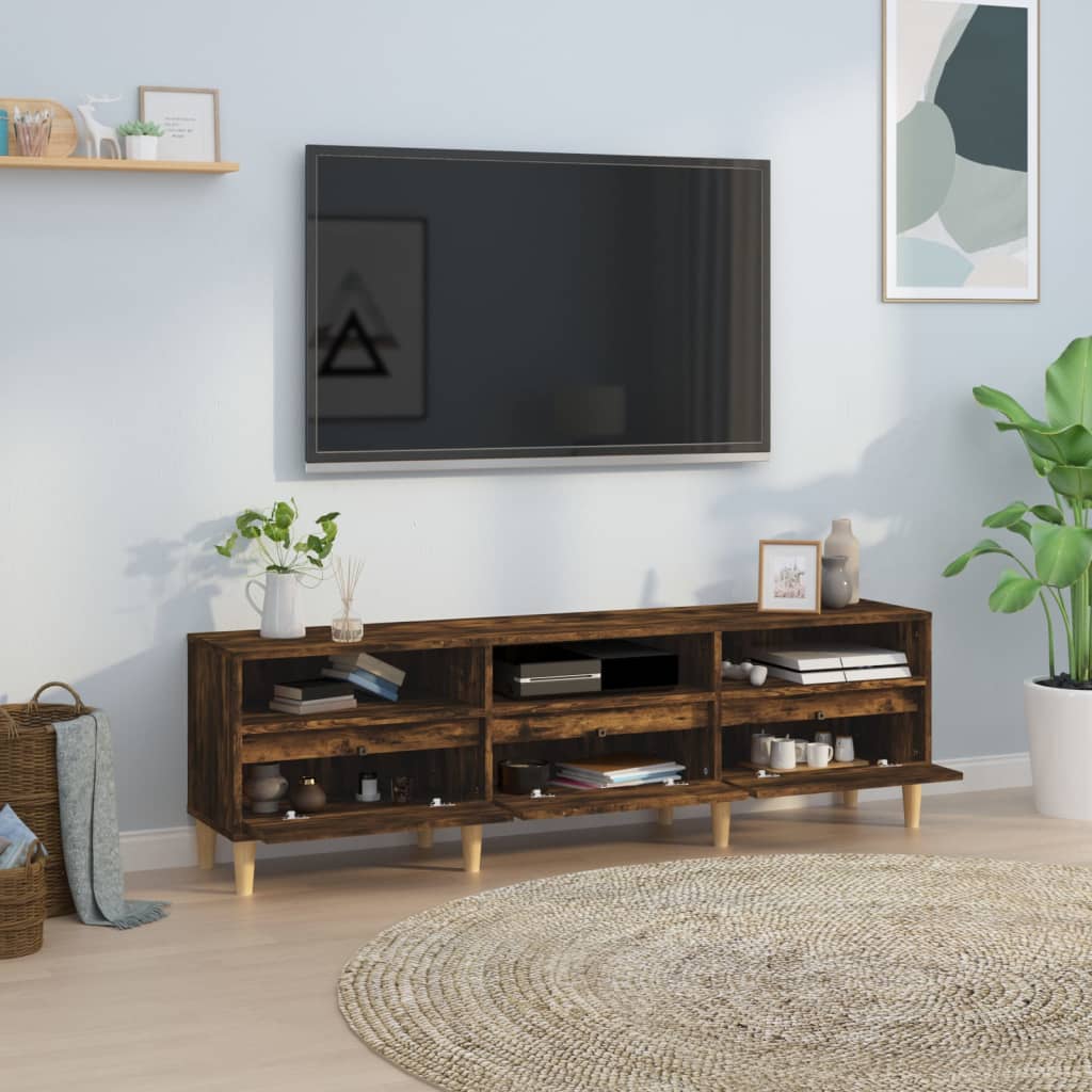 Modern Tv-meubel - 150x30x44,5 cm - Stijlvol bewerkt hout - Gerookt eikenkleur Tv-meubels | Creëer jouw Trendy Thuis | Gratis bezorgd & Retour | Trendy.nl