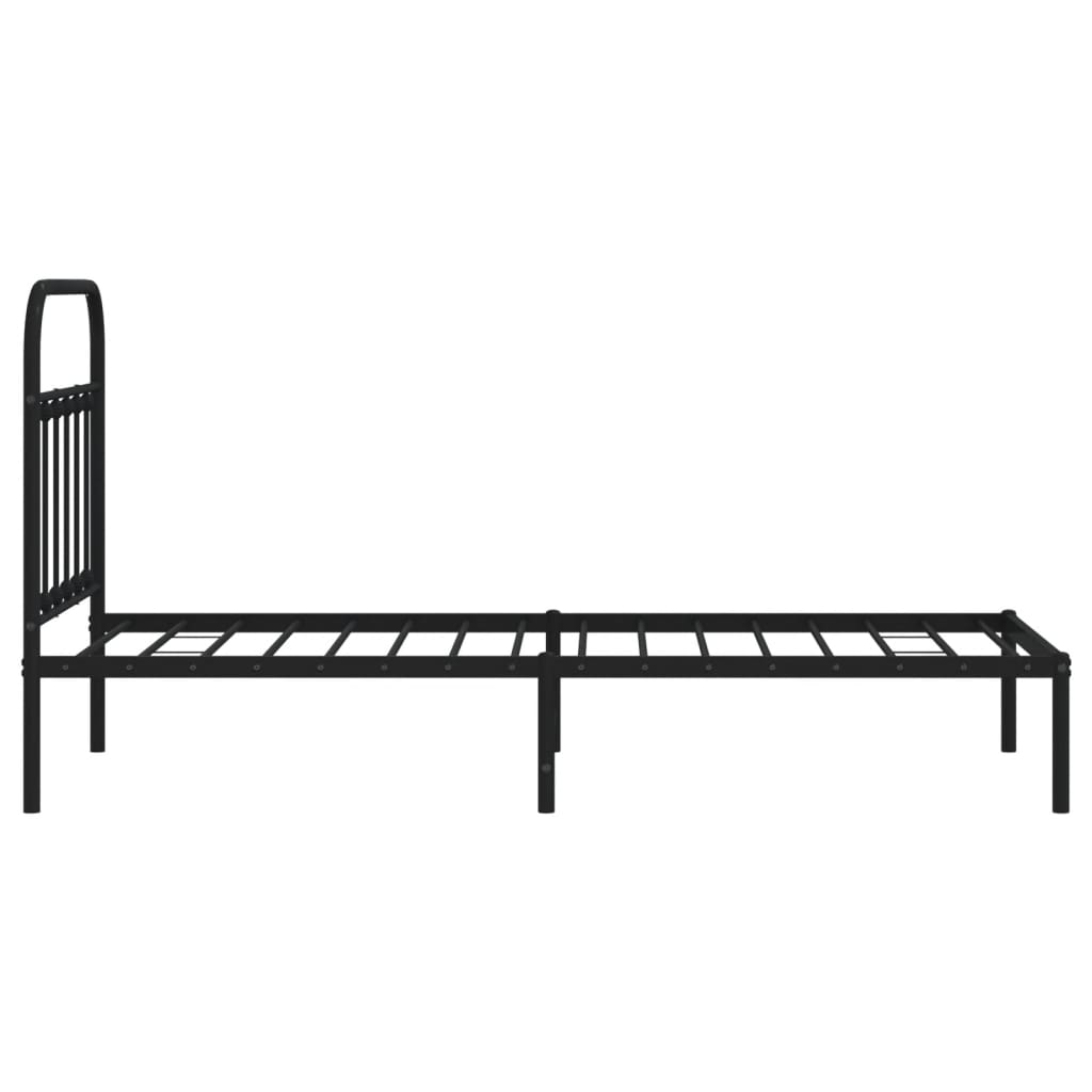 Bedframe met hoofdbord metaal zwart 90x190 cm Bedden & bedframes | Creëer jouw Trendy Thuis | Gratis bezorgd & Retour | Trendy.nl